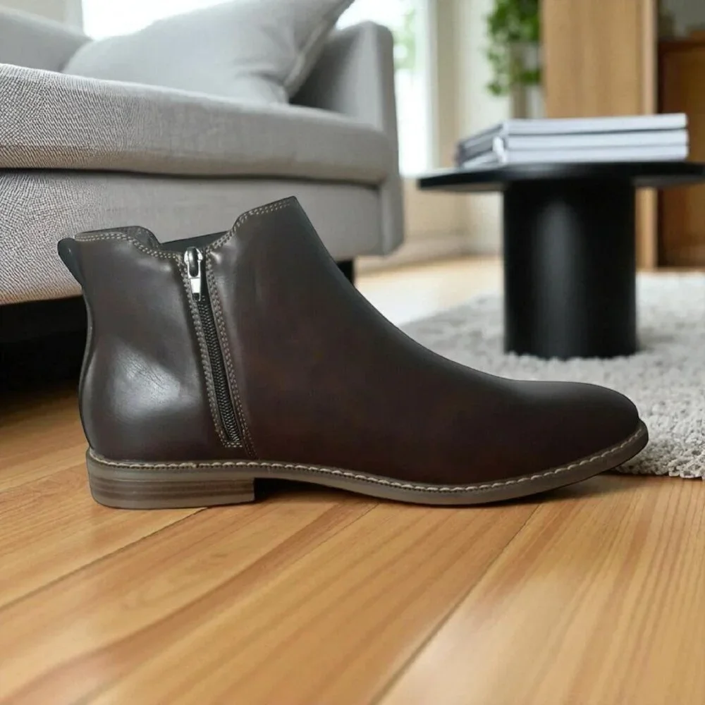 NEW!!! JF LEONARD MENS BROWN BOOTS ANKLE SHOES - SIZE 10 M